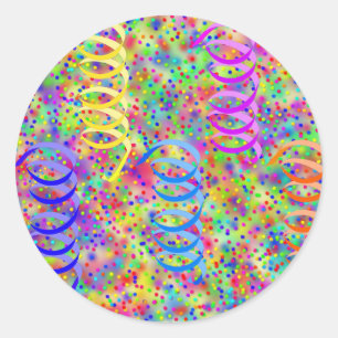 Sticker Rond Festif Party Confetti Motif