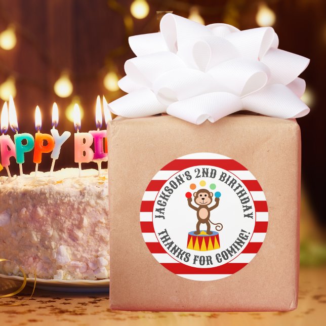 Sticker Rond Festival de cirque Carnival Anniversaire de enfant (Créateur téléchargé)