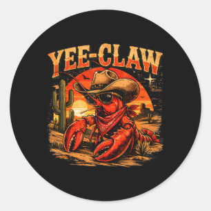 Sticker Rond Festival de fruits de mer cajuns Yee Claw Funny Cr