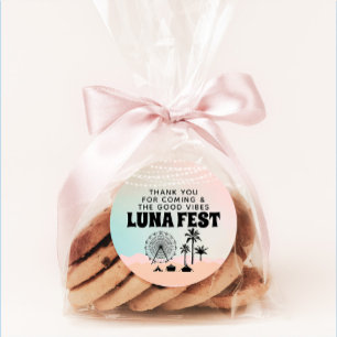 Sticker Rond Festival de musique Pastel Merci