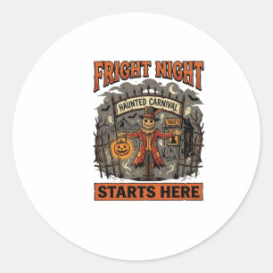 Sticker Rond Festival de nuit effrayante d'Halloween