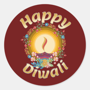 Sticker Rond Festival des lumières de Diwali Hindu Sikh Jain