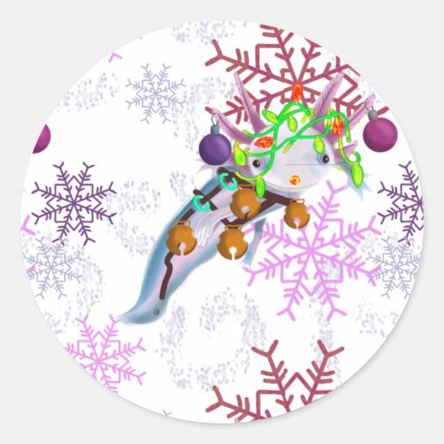 Sticker Rond Festive Axlotl (Devant)