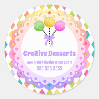 Sticker Rond Festive coloré Pops boulangerie Emballage Seals