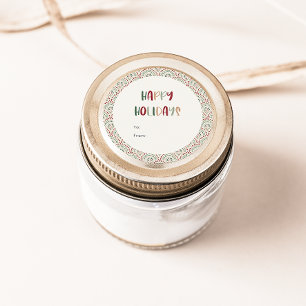 Sticker Rond Festive Décontracté coloré Joyeux Joyeux cadeau de