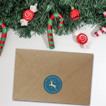 Sticker Rond Festive Gold Glitter Reindeer Return Address<br><div class="desc">Add your return address with ease this Christmas with these simple yet very trendy stickers. The design is easy to personalize with your name and address andd more color options are available.</div>