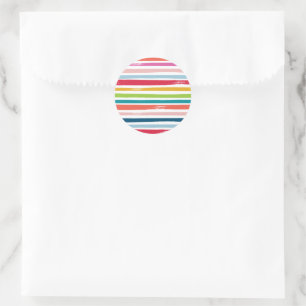 Sticker Rond FESTIVE moderne coloré gras brossé stripe