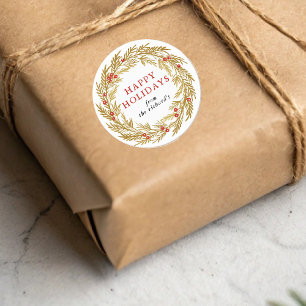 Sticker Rond Festive Wreath Noël