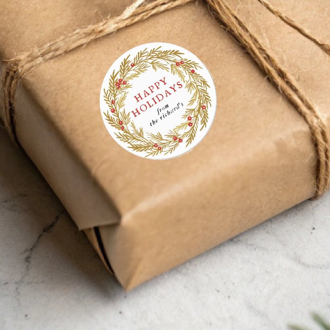 Sticker Rond Festive Wreath Noël (Créateur téléchargé)