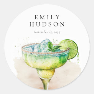 Sticker Rond Fête Aquarelle Enterrement de Vie de Jeune Fille