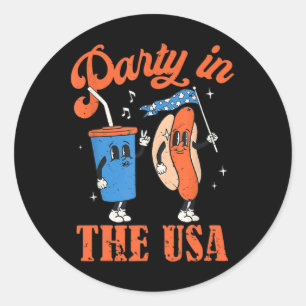 Sticker Rond Fête Aux Etats-Unis 4 juillet Fête De L'Indépendan