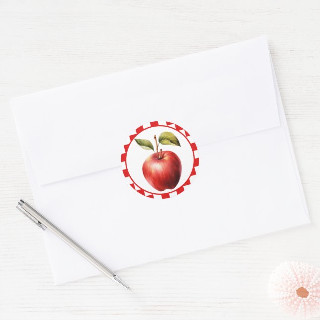 Sticker Rond Fête aux fruits de pomme mignonette (Enveloppe)