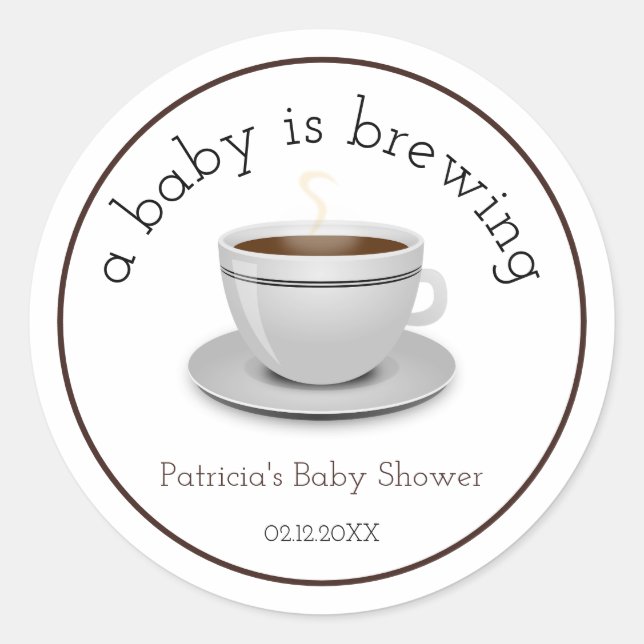 Sticker Rond Fête Baby Shower pour la Naissance d'un Bébé autou (Devant)