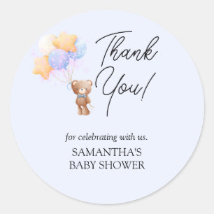 Sticker Rond Fête bébé ours en peluche Classique
