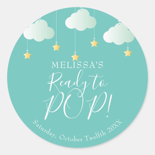 Sticker Rond Fête bébé Twinkle Twinkle Ready To POP (Devant)