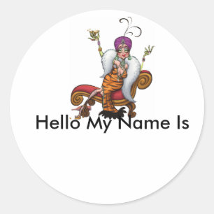 Sticker Rond Fête, Bonjour Mon Nom Est