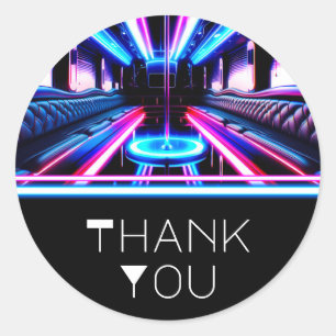 Sticker Rond Fête Bus Luminaires Dance Floor Fête d'anniversair