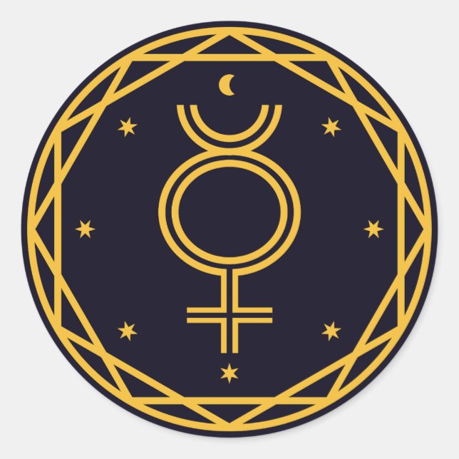 Sticker Rond Fête céleste occulte au mercure (Devant)