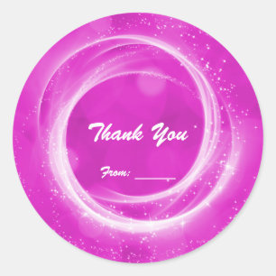 Sticker Rond Fête Cendrillon Étincelle Rose et Blanche pour Tou
