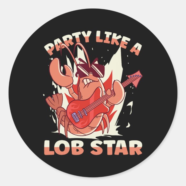 Sticker Rond Fête Comme Un Homard Étoile De Lob (Devant)