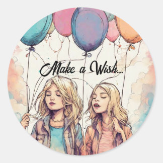 Sticker Rond Fête d'anniversaire