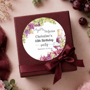 Sticker Rond Fête d'anniversaire 45 ans : Vin vieilli à la perf