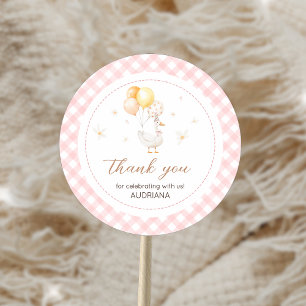 Sticker Rond Fête d'anniversaire à carreaux Silly Goose