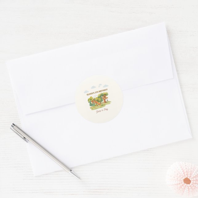 Sticker Rond fête d'anniversaire aire de jeux couverte (Enveloppe)