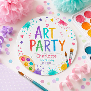 Sticker Rond Fête d'anniversaire artistique pour enfants coloré