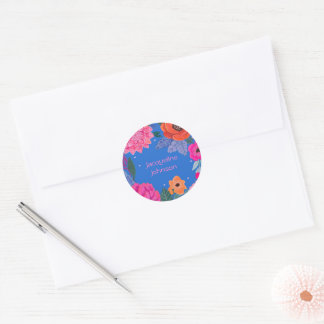 Sticker Rond Fête d'anniversaire aux fleurs sauvages lumineuses