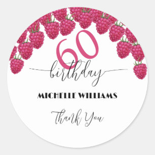 Sticker Rond Fête d'anniversaire calligraphie artistique aquare