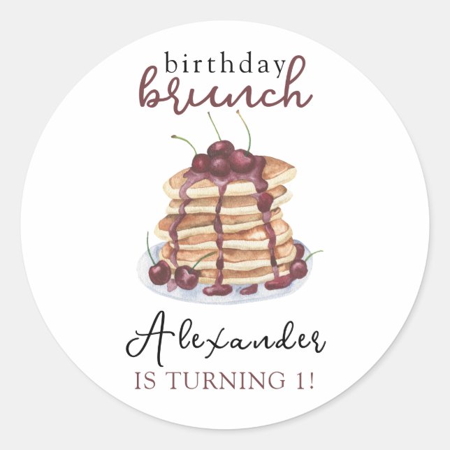 Sticker Rond Fête d'anniversaire Crêpes à l'aquarelle (Devant)