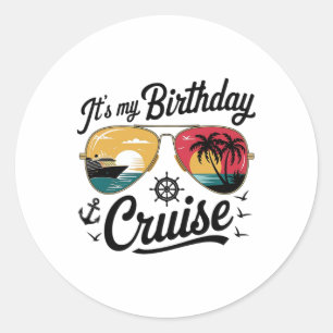 Sticker Rond Fête d'anniversaire croisière festive Party 2025 H