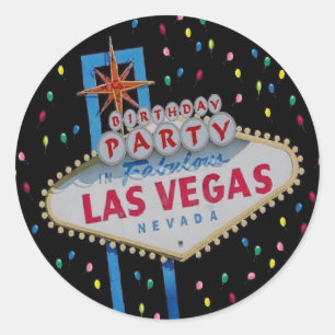 Sticker Rond Fête d'anniversaire dans l'autocollant fabuleux d