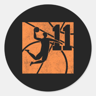 Sticker Rond Fête d'anniversaire de 11 ans sur le thème de Sket