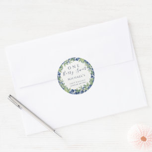 Sticker Rond Fête d'anniversaire de 1 an Berry Sweet Blueberry