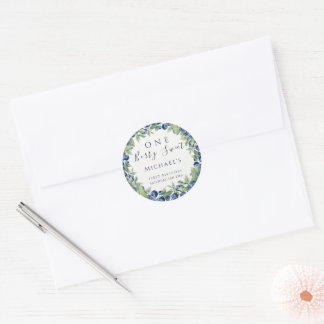 Sticker Rond Fête d'anniversaire de 1 an Berry Sweet Blueberry