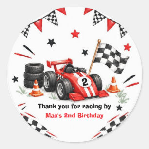 Sticker Rond Fête d'anniversaire de 2 ans de la voiture de cour