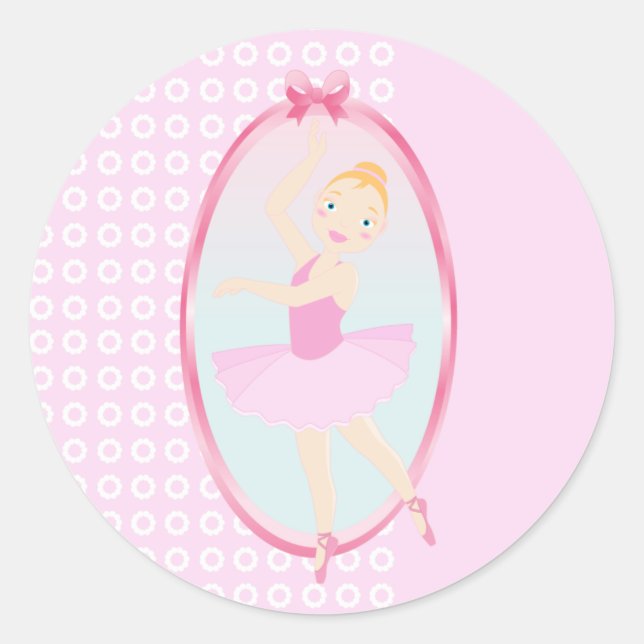 Sticker Rond Fête d'anniversaire de Ballerina (Devant)