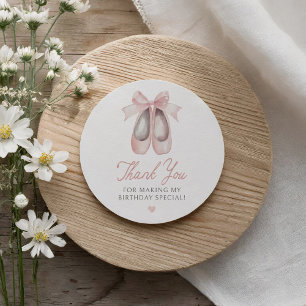 Sticker Rond Fête d'anniversaire de Ballerina