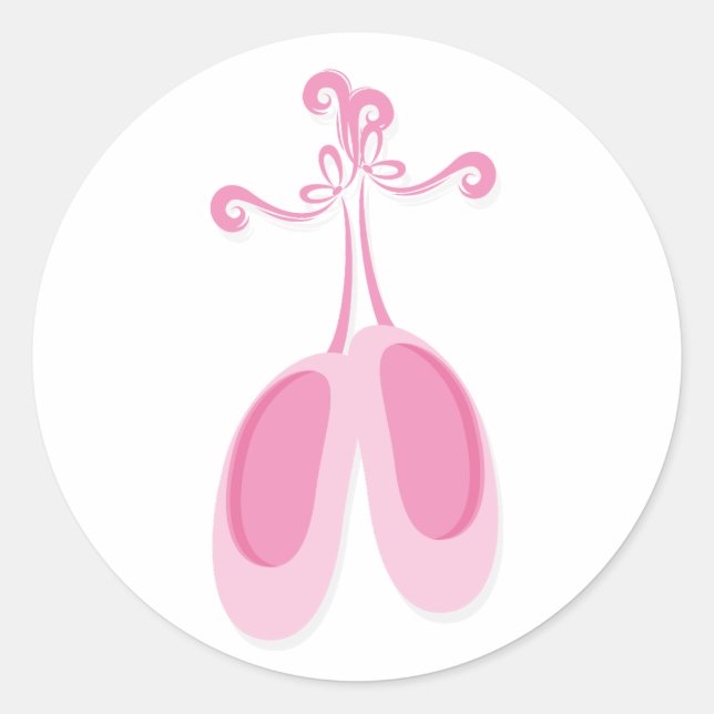 Sticker Rond Fête d'anniversaire de ballerine rose (Devant)