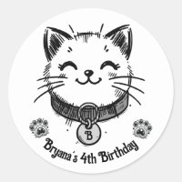 Fête d'anniversaire de chaton Kitty noire 
