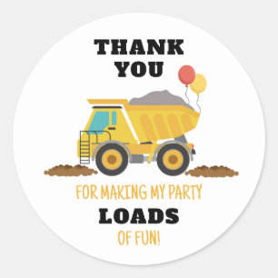 Sticker Rond Fête d'anniversaire de construction Favoriser