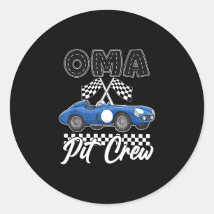 Sticker Rond Fête d'anniversaire de course de voiture de course
