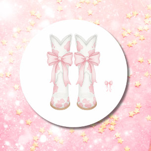 Sticker Rond Fête d'anniversaire de Cowgirl Coquette
