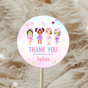 Sticker Rond Fête d'anniversaire de fête de beauté pour filles