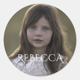 Sticker Rond Fête d'anniversaire de fille photo personnalisée