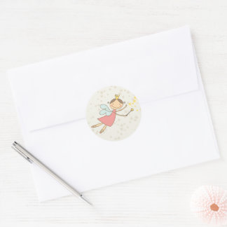 Sticker Rond Fête d'anniversaire de fille Princesse Fée Douce F
