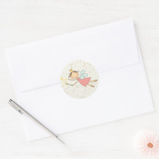 Sticker Rond Fête d'anniversaire de fille Princesse Fée Douce F