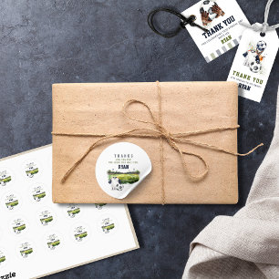 Sticker Rond Fête d'anniversaire de football
